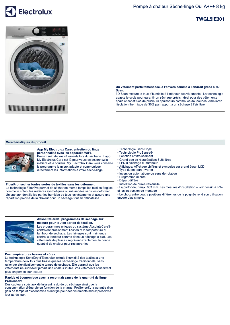 Image de la première page du manuel de l'appareil TWGL5IE301
