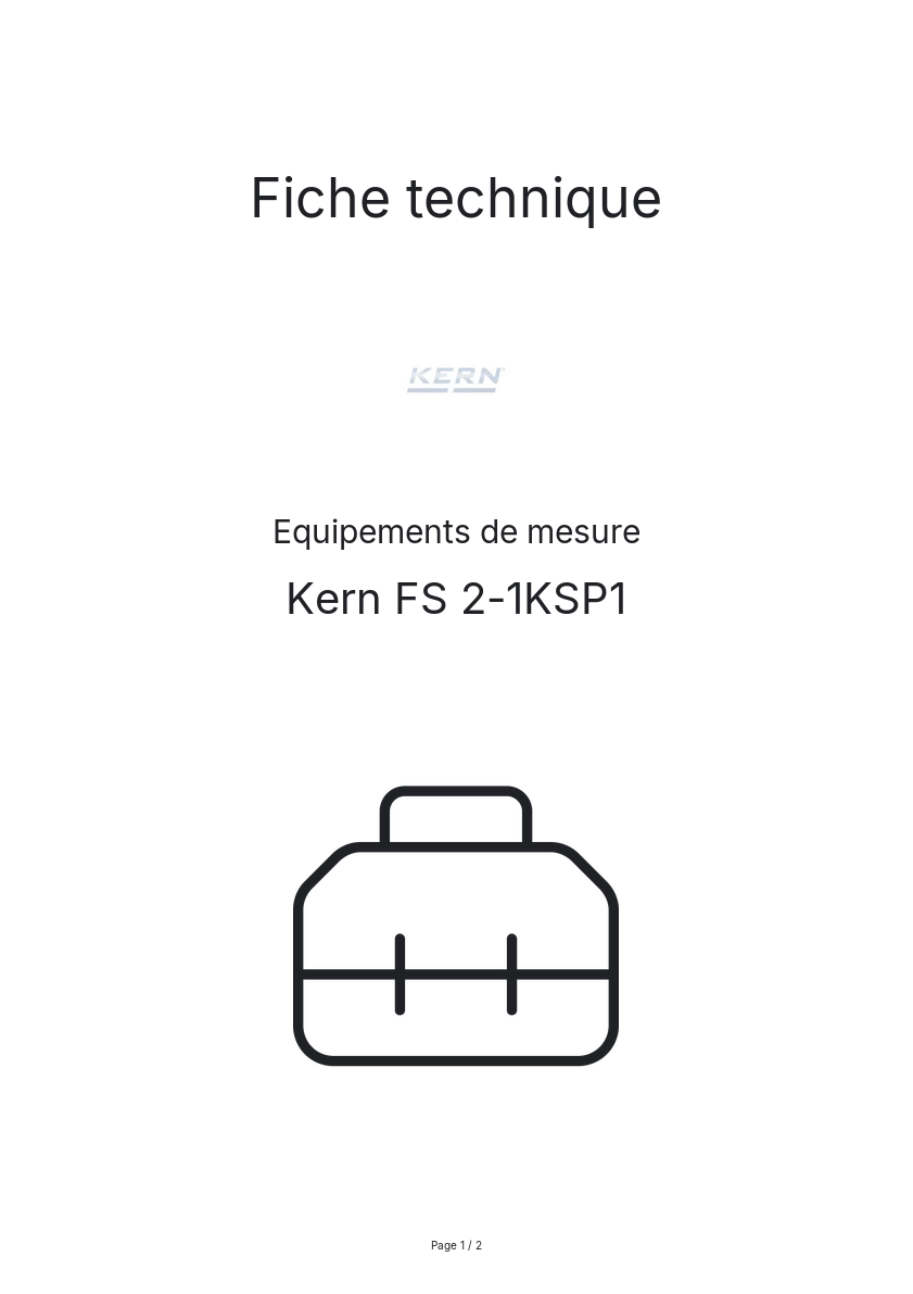 Image de la première page du manuel de l'appareil FS 2-1KSP1