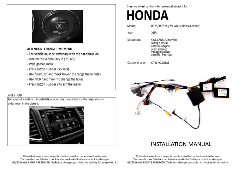 Imagen de la primera página del manual del dispositivo CA-R-HO.009AE