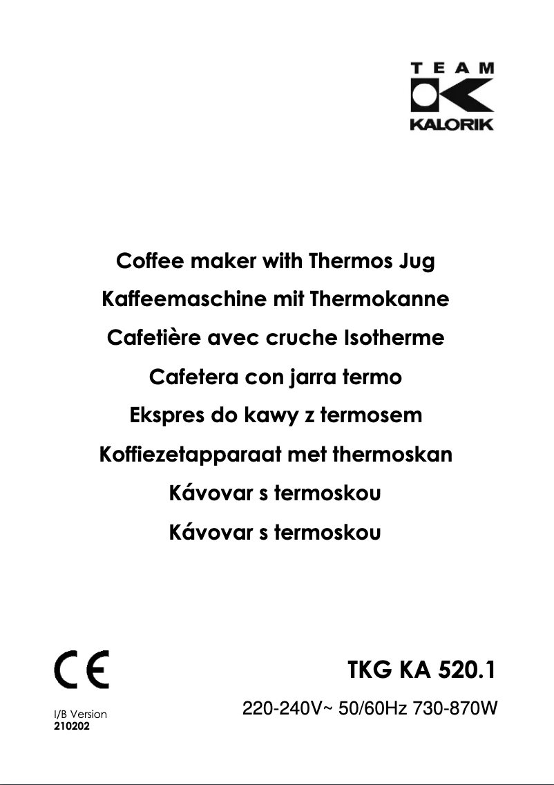 Page 1 de la notice Manuel utilisateur Kalorik TKG KA 520.1