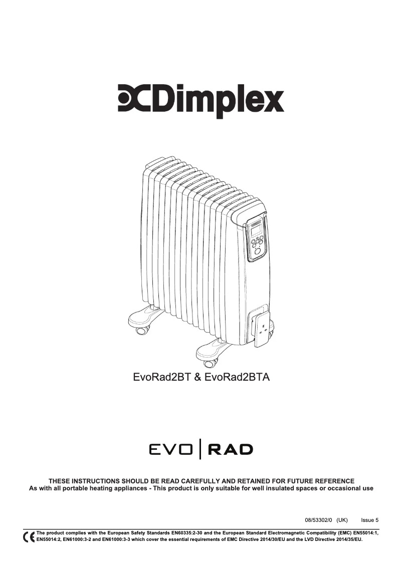 Page 1 de la notice Manuel utilisateur Dimplex EVORAD2BTA