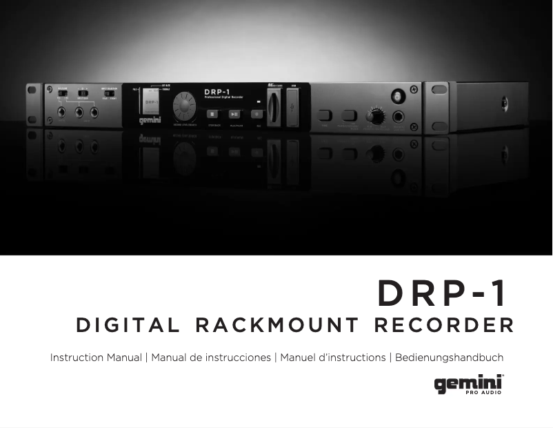 Page n°1 - Manuel utilisateur Gemini DRP-1