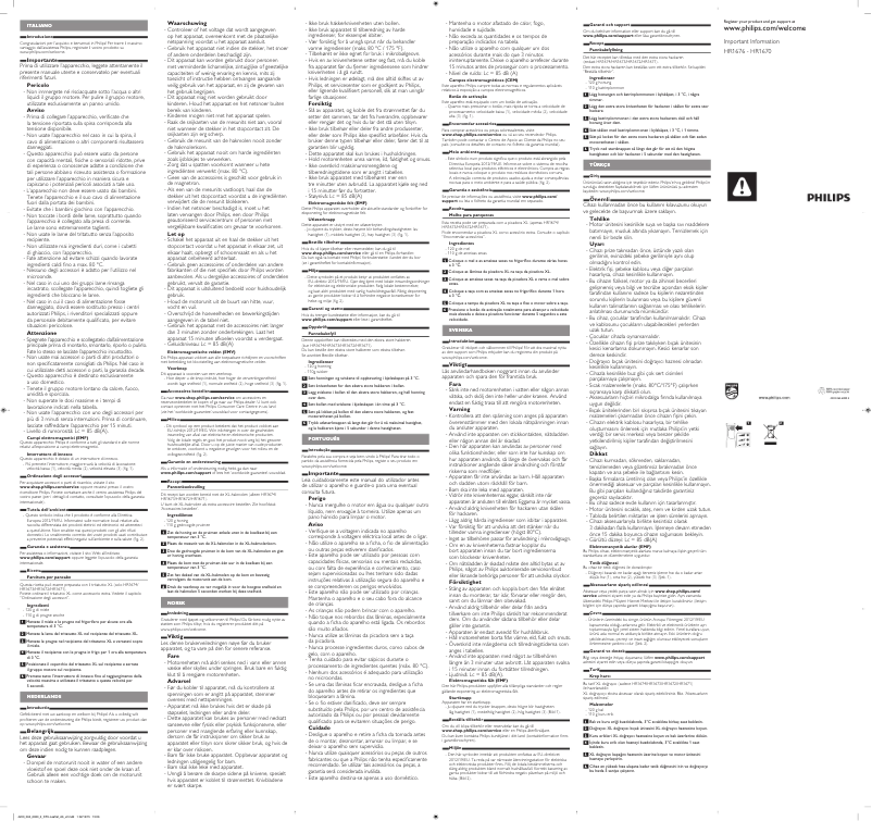 Page 1 de la notice Mode d'emploi Philips Avance Collection HR1671