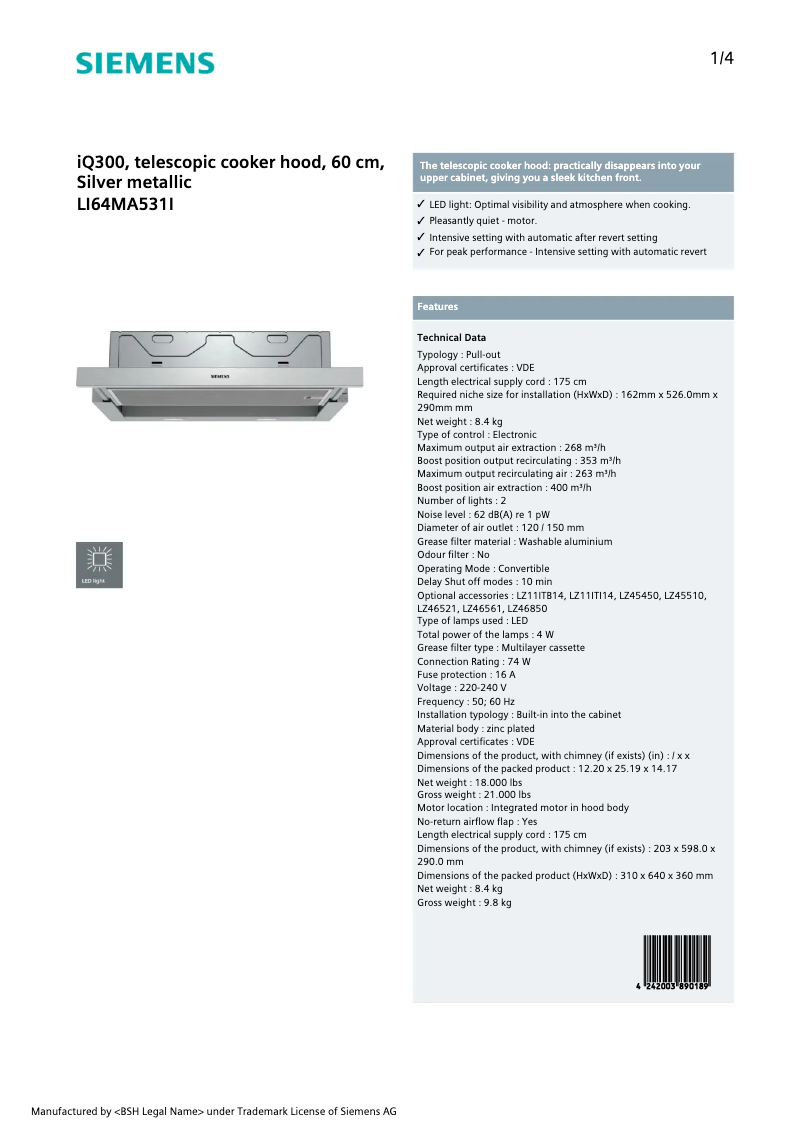 Página 1 del manual Manual de usuario Siemens LI64MA531I