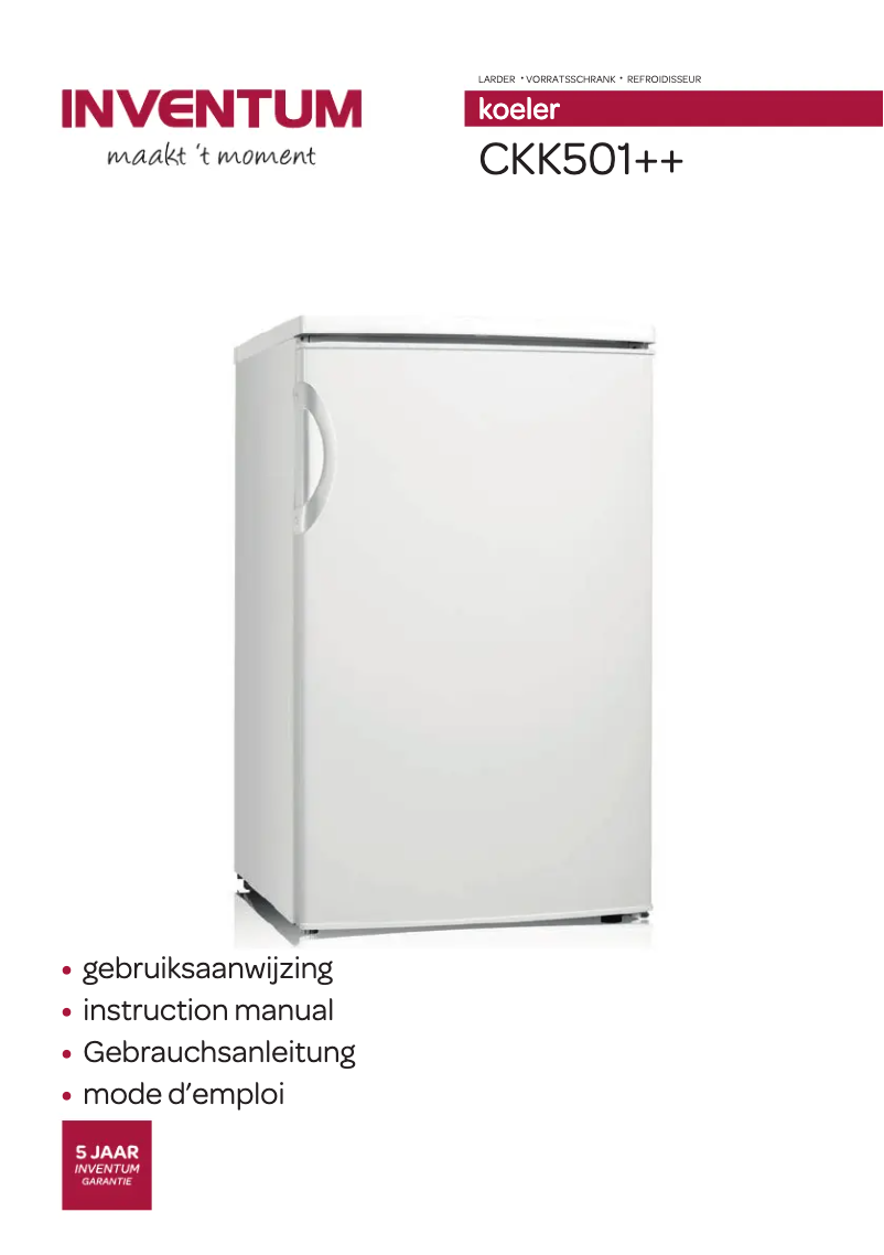 Page n°1 - Manuel utilisateur Inventum CKK501++