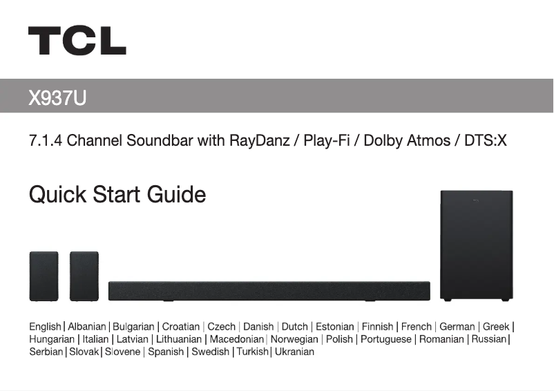 Page 1 of the manual User Manual TCL X937U