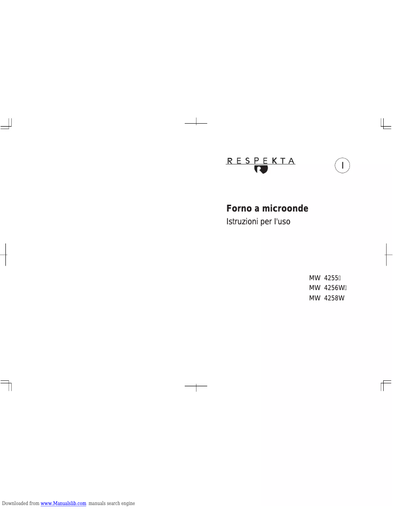 Page n°1 - Manuel utilisateur Respekta MW 4255