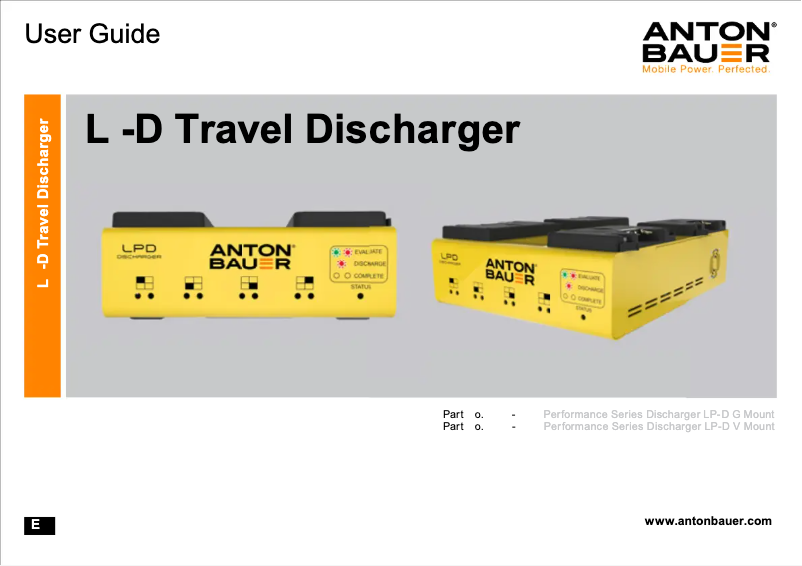 Page 1 of the manual User Manual Anton/Bauer LPD