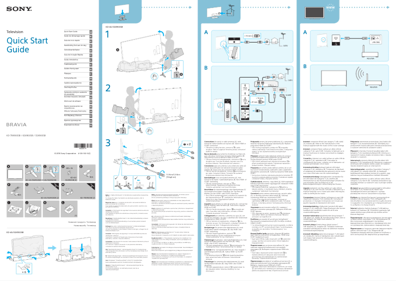 Page 1 de la notice Guide d'installation Sony Bravia KD-79X9005B