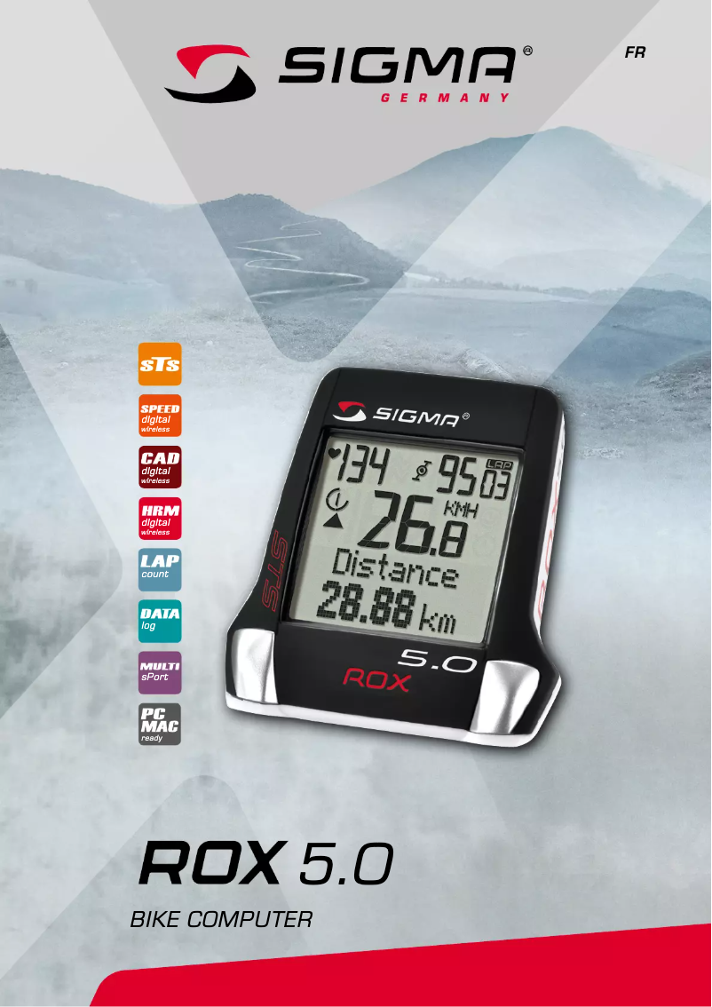 Image de la première page du manuel de l'appareil ROX 5.0