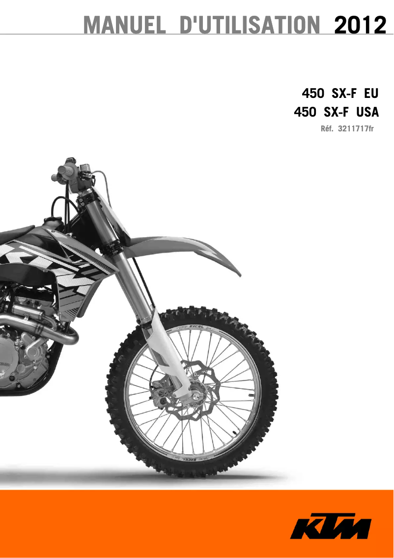 Page 1 de la notice Manuel utilisateur KTM 450 SX-F (2012)