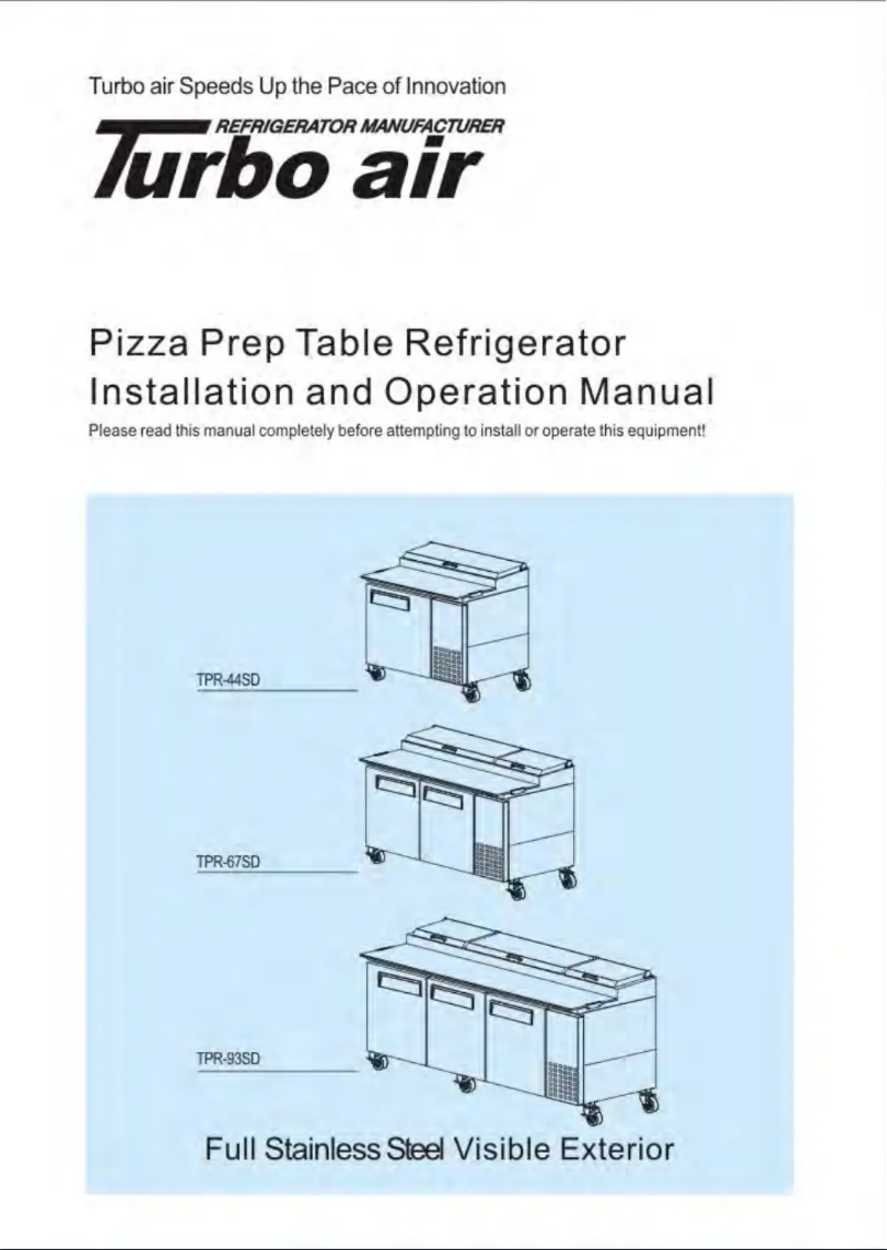 Imagen de la primera página del manual del dispositivo TPR-44SD