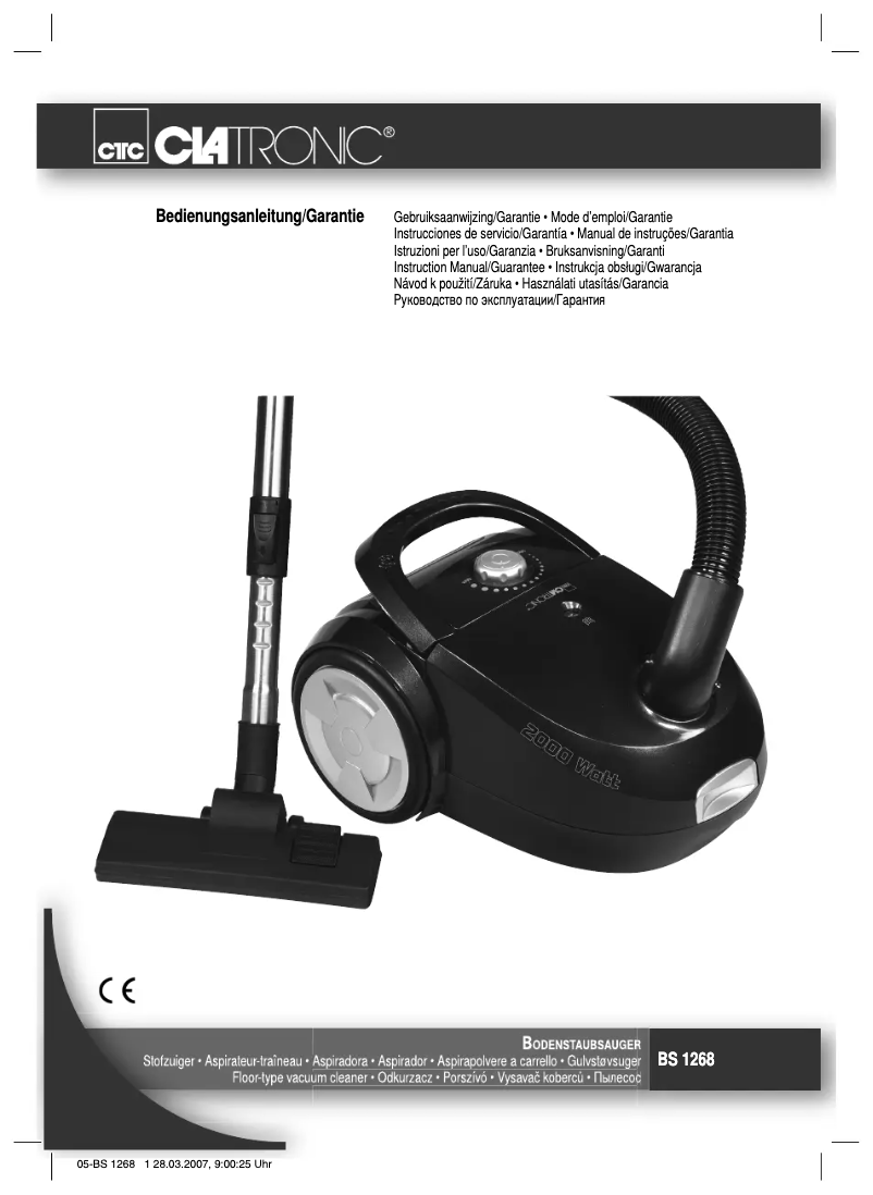 Page n°1 - Manuel utilisateur Clatronic BS 1268