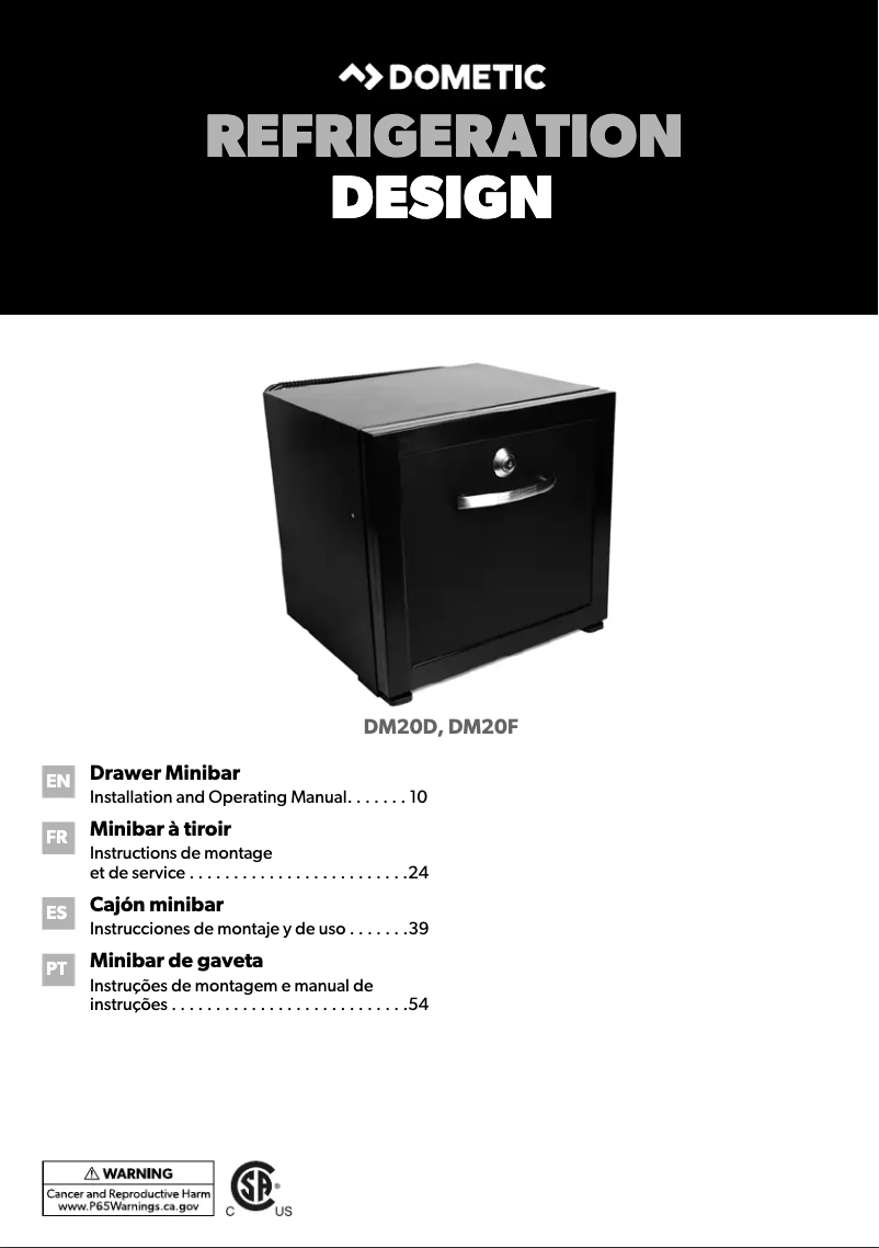 Page 1 de la notice Manuel utilisateur Dometic DM 20D