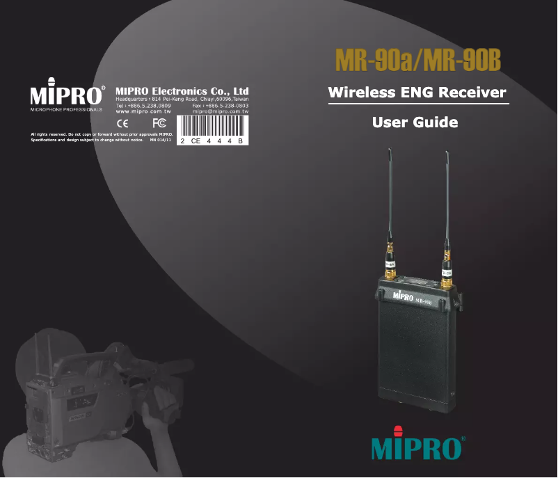 Image de la première page du manuel de l'appareil MR-90B