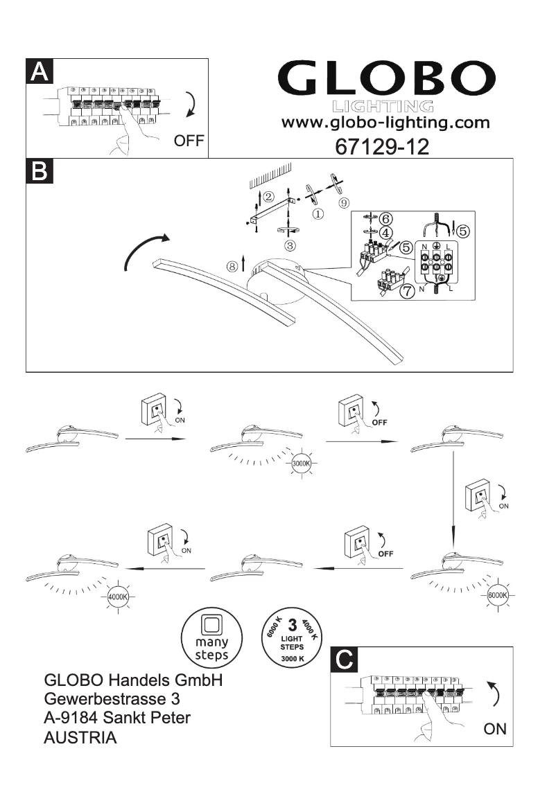 Page n°1 - Manuel utilisateur Globo 67129-12