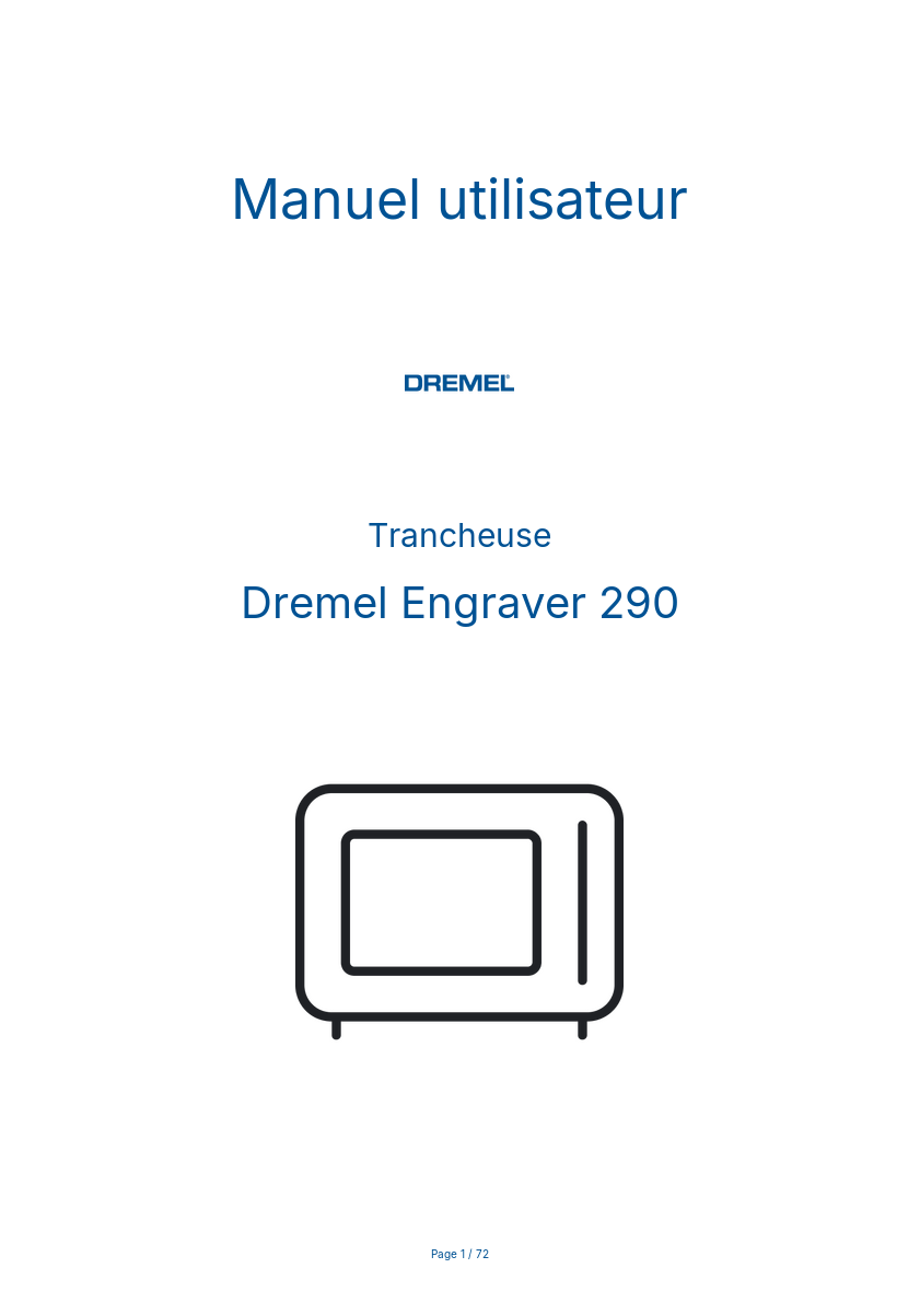Image de la première page du manuel de l'appareil Engraver 290