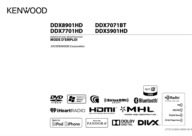 Page n°1 - Manuel utilisateur Kenwood DDX8901HD