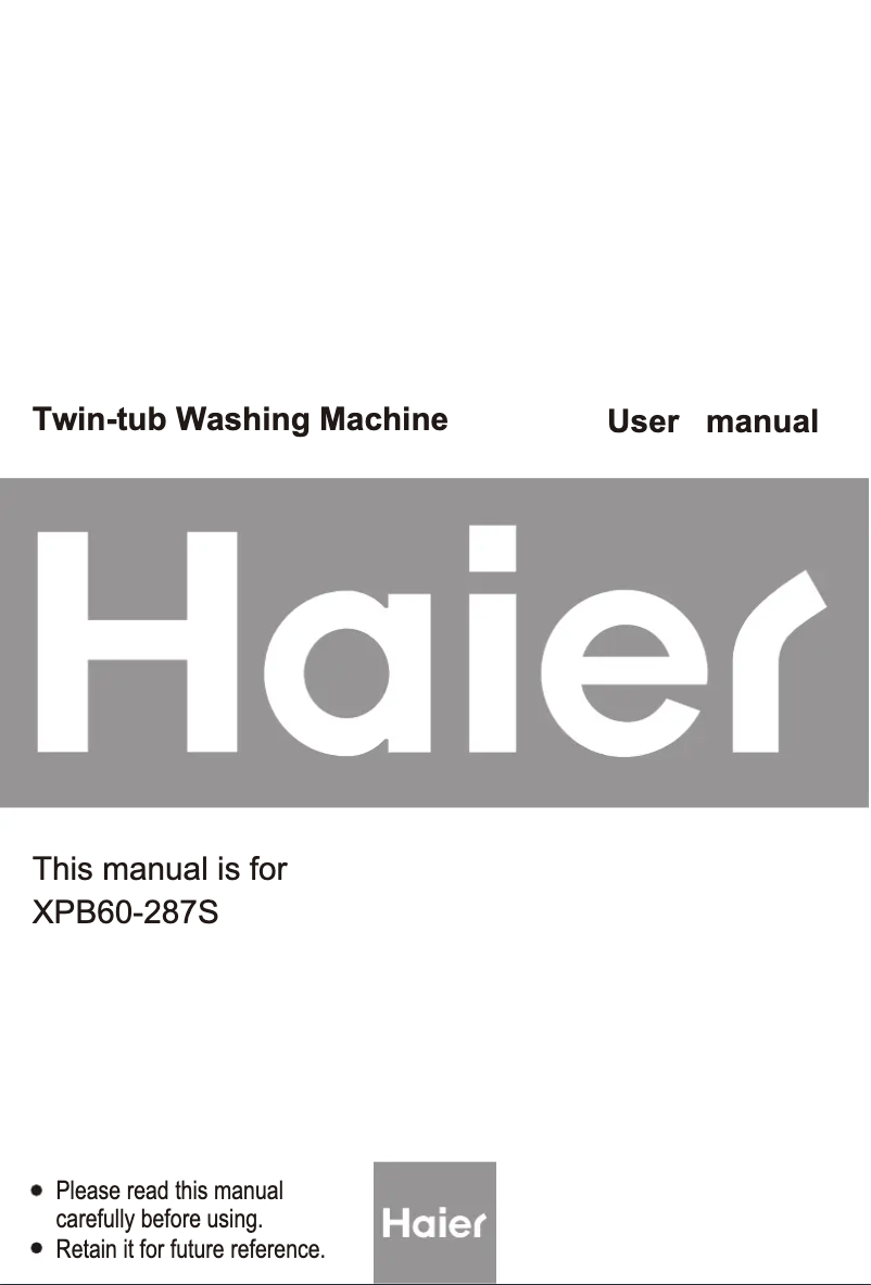 Page 1 de la notice Mode d'emploi Haier XPB60-287S