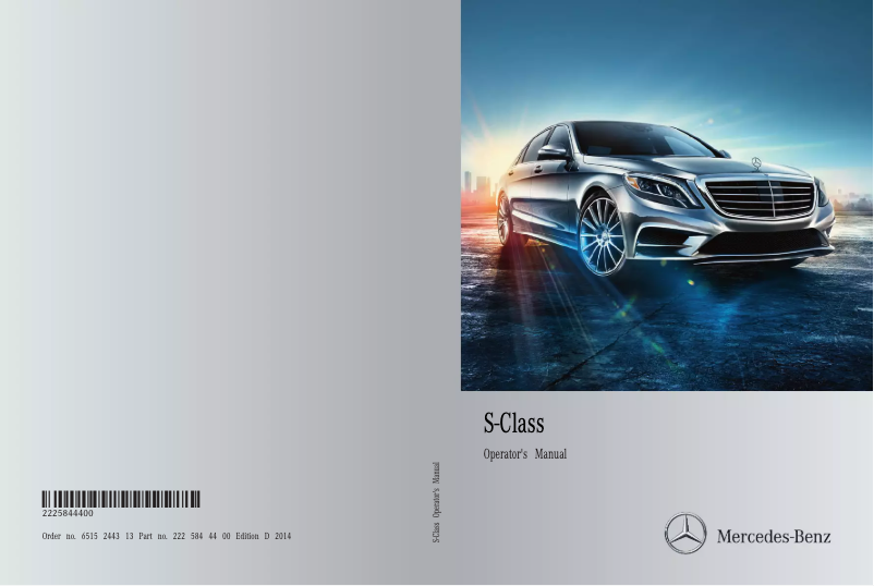 Page 1 de la notice Manuel utilisateur Mercedes-Benz S 550 4MATIC (2014)
