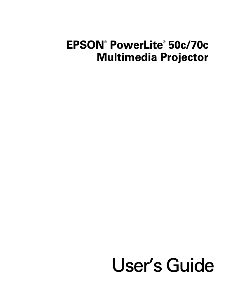 Imagen de la primera página del manual del dispositivo PowerLite 50c