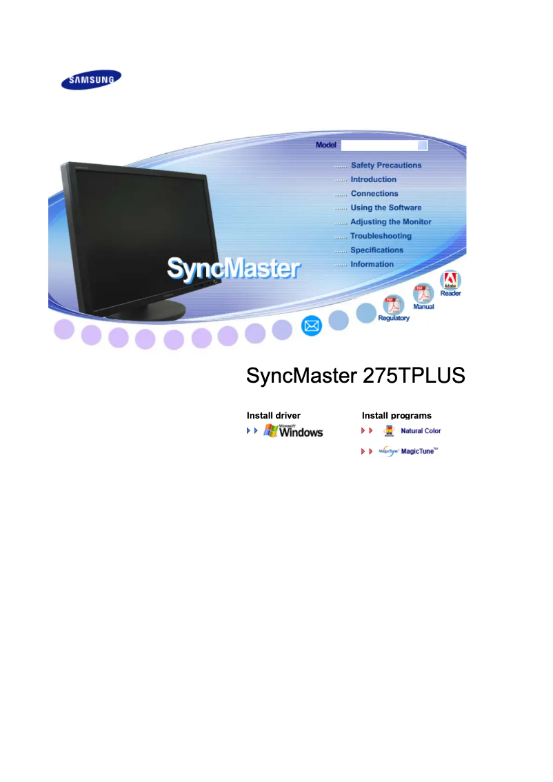 Page n°1 - Manuel utilisateur Samsung SyncMaster 275T PLUS