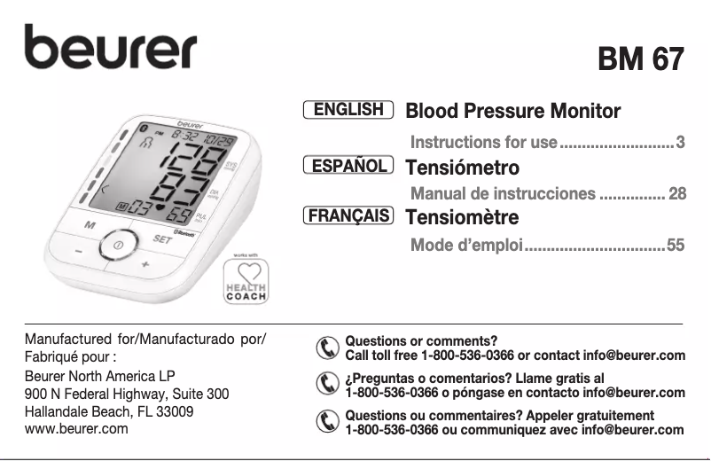 Image de la première page du manuel de l'appareil BM 67