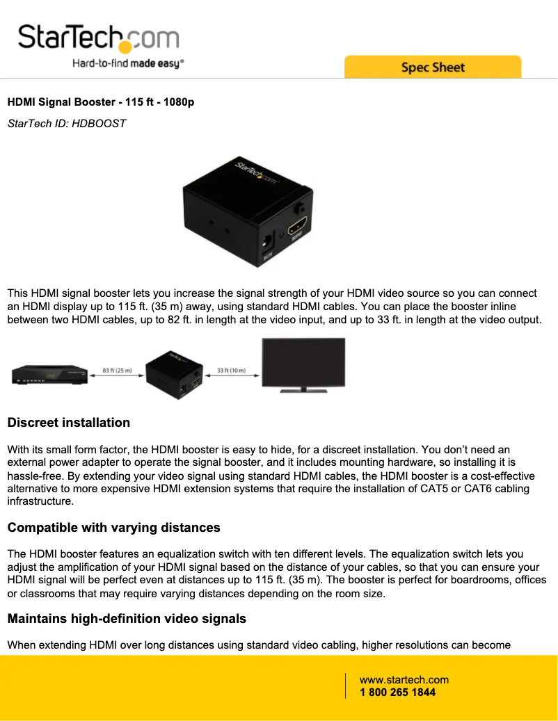 Image de la première page du manuel de l'appareil HDBOOST