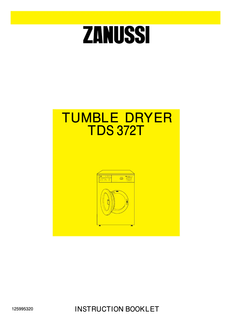 Page n°1 - Manuel utilisateur Zanussi TDS 372 t
