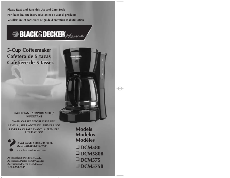 Page 1 de la notice Manuel utilisateur Black & Decker DCM580