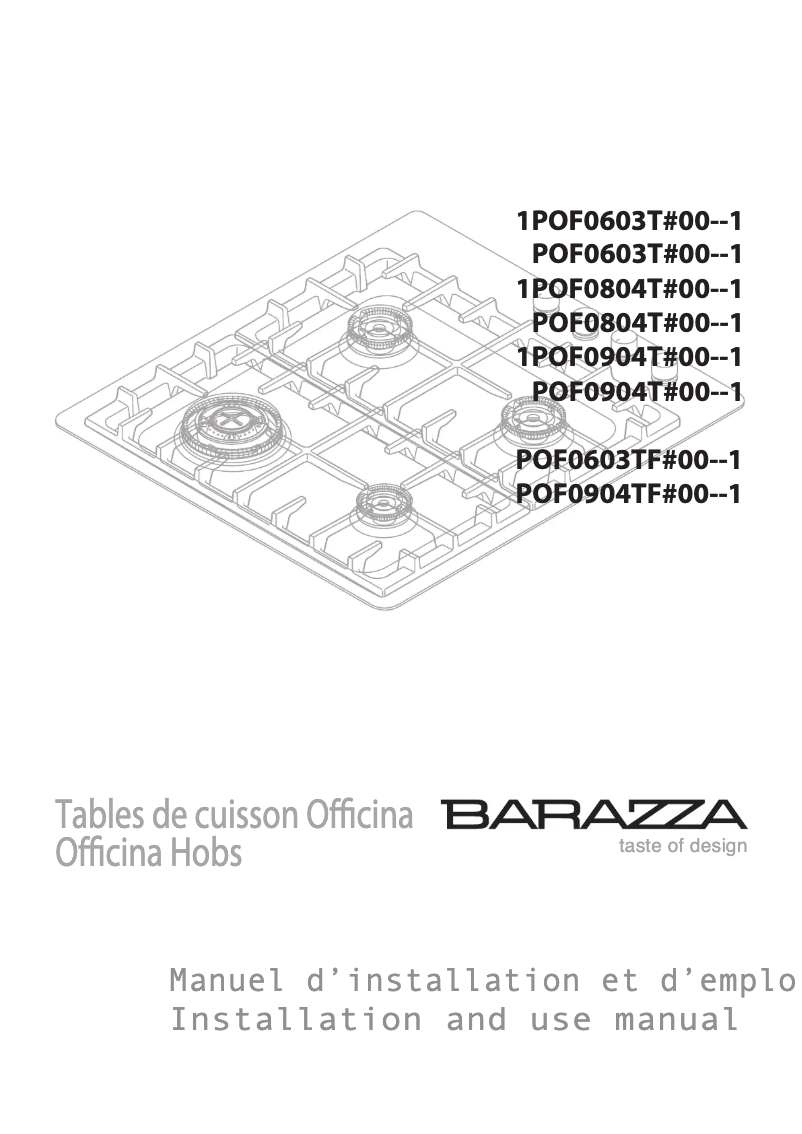 Page n°1 - Manuel utilisateur Barazza 1POF80