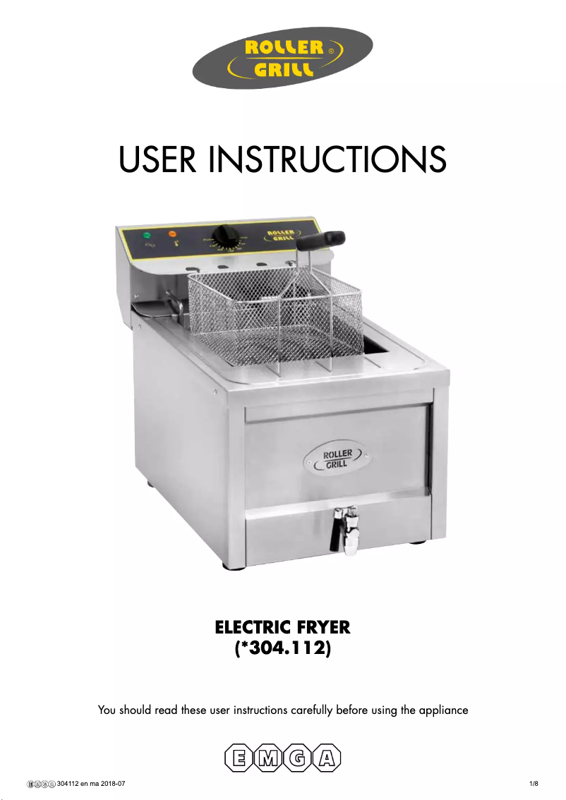 Page 1 de la notice Manuel utilisateur Roller Grill 304112