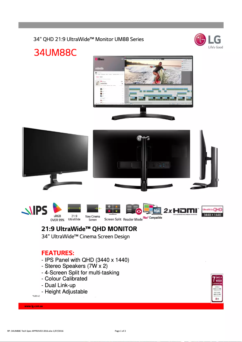 Image de la première page du manuel de l'appareil 34UM88C-P