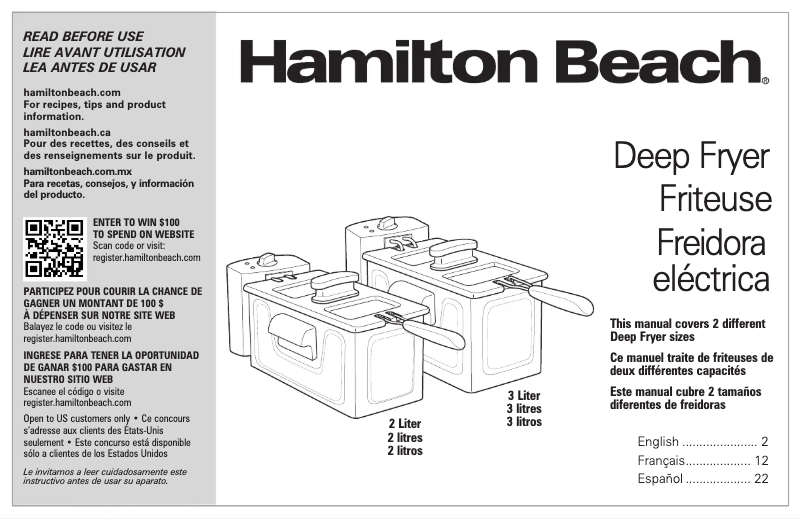 Page n°1 - Manuel utilisateur Hamilton Beach 35210