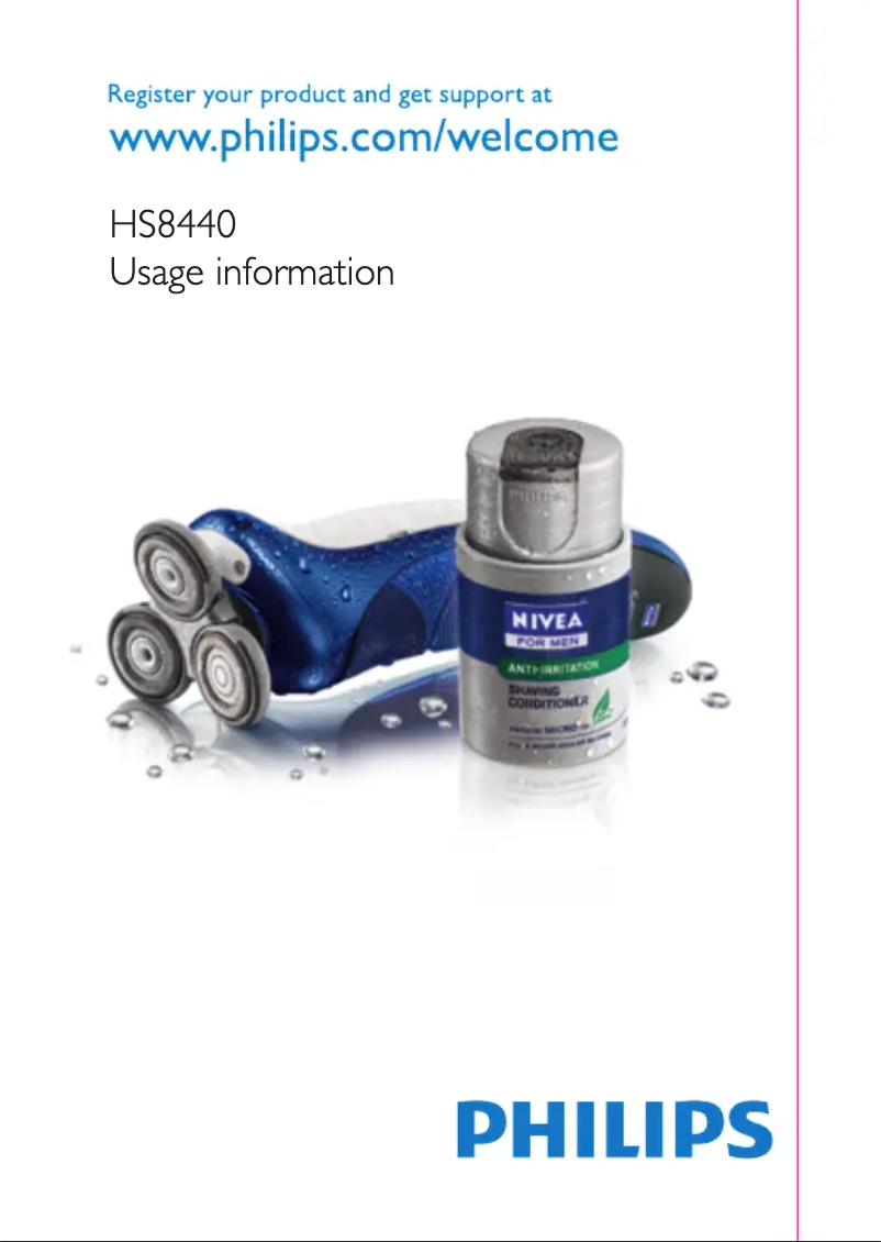 Page 1 de la notice Manuel utilisateur Philips AquaTouch HS8440