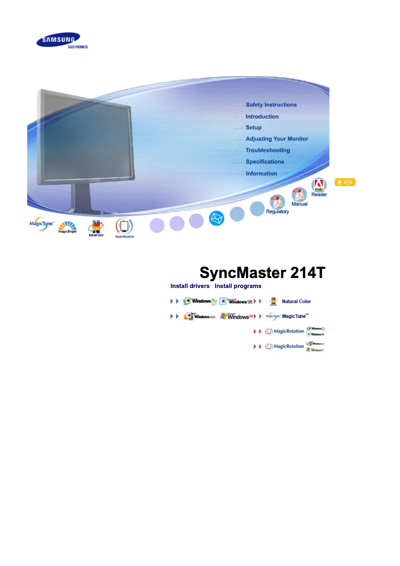 Image de la première page du manuel de l'appareil SyncMaster 214T