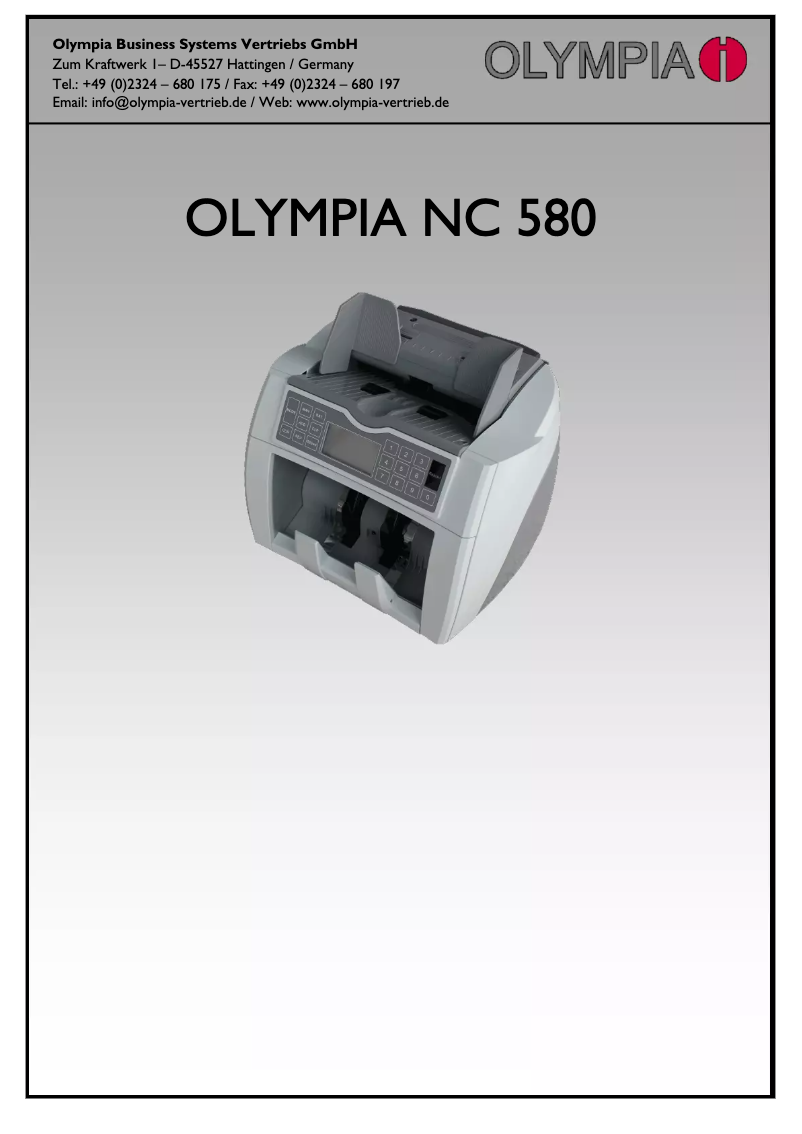 Page 1 de la notice Manuel utilisateur Olympia NC 580