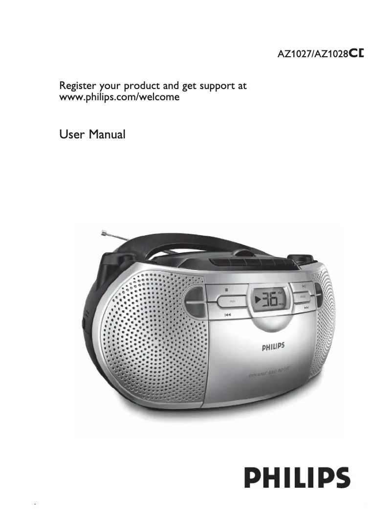 Page 1 de la notice Manuel utilisateur Philips AZ1028