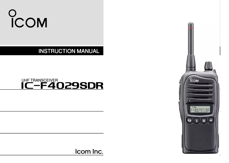 Page n°1 - Manuel utilisateur ICOM IC-F4029SDR