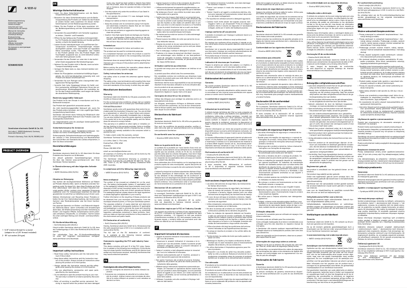 Page 1 de la notice Manuel utilisateur Sennheiser A 1031-U