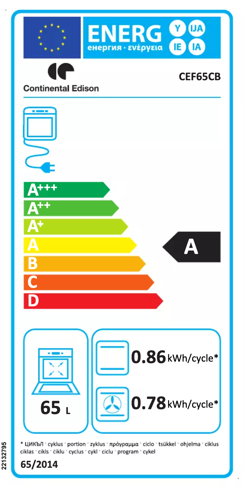 Page 1 de la notice Manuel utilisateur Continental Edison CEF65CI