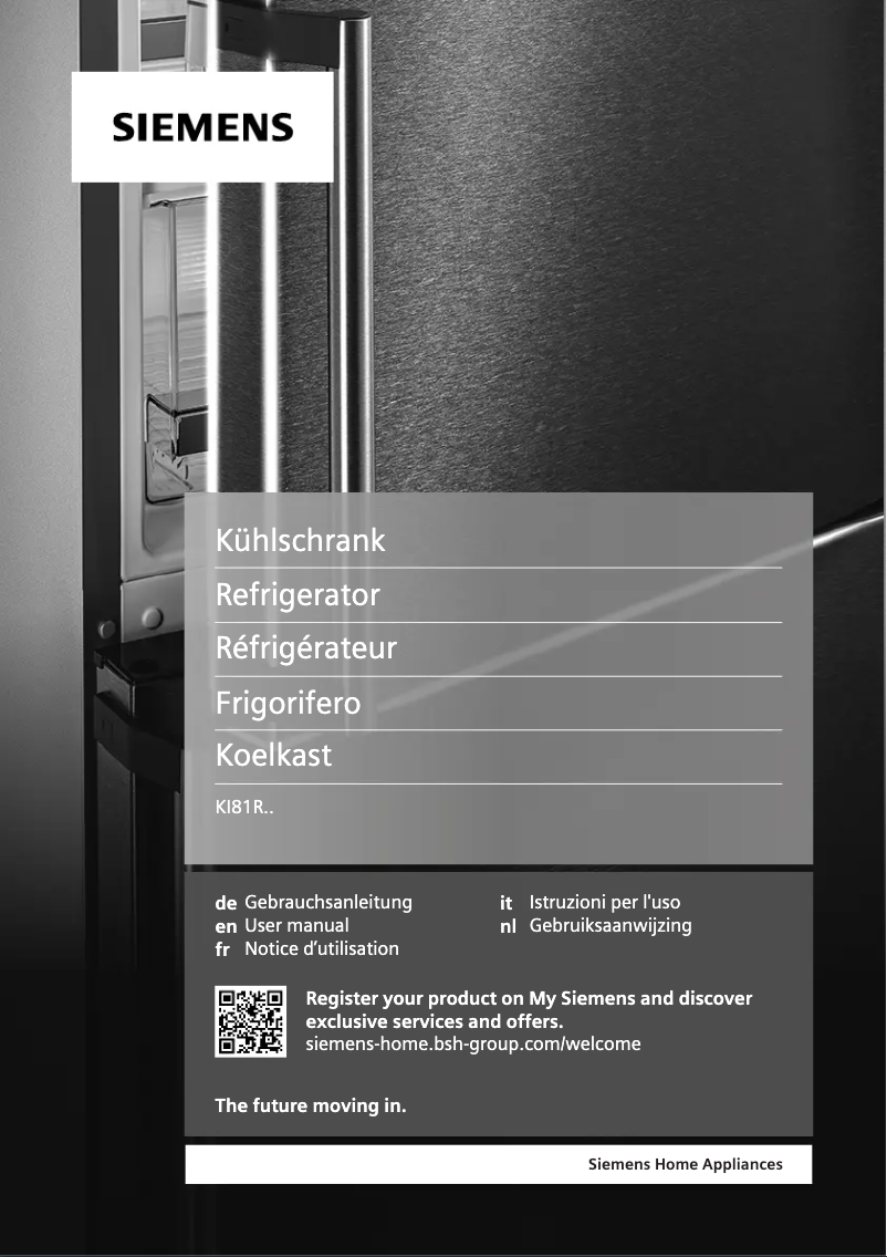 Page 1 de la notice Manuel utilisateur Siemens KI81RSDE0