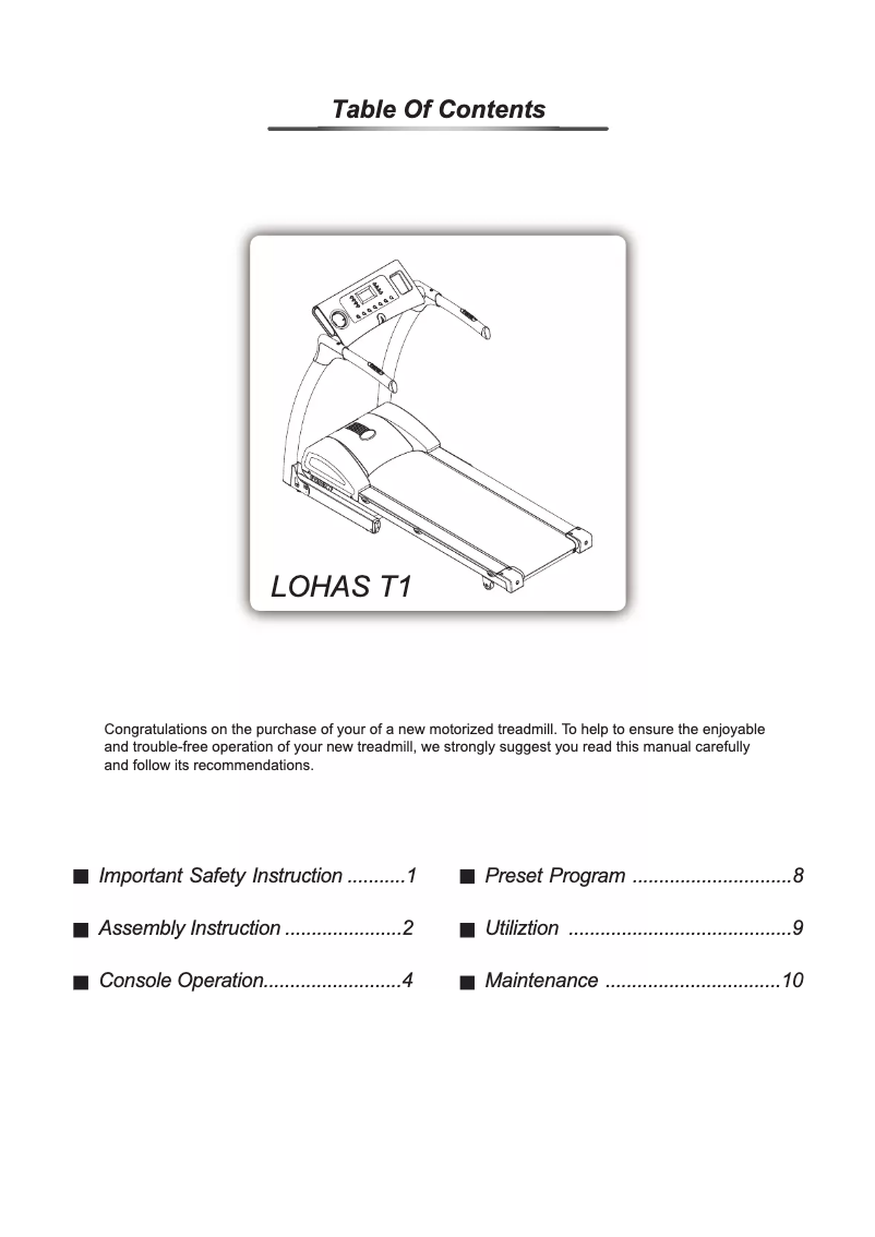 Page 1 de la notice Manuel utilisateur StrengthMaster Lohas T1
