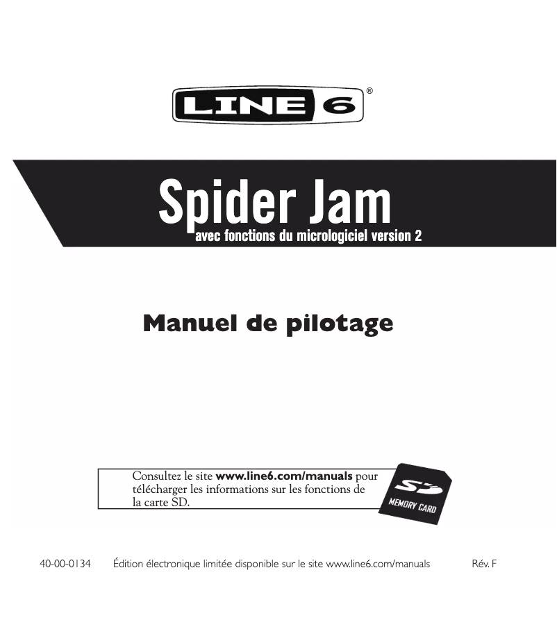 Page n°1 - Manuel utilisateur Line 6 Spider Jam
