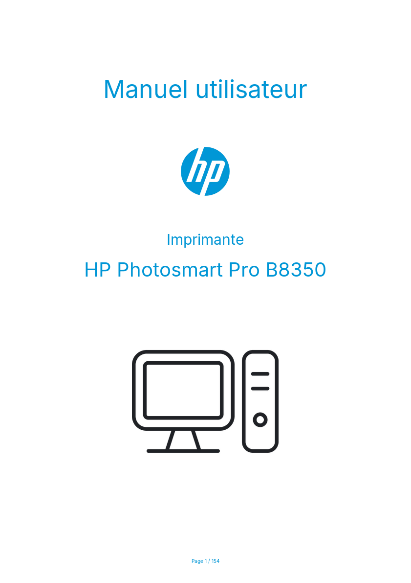 Page n°1 - Manuel utilisateur HP Photosmart Pro B8350