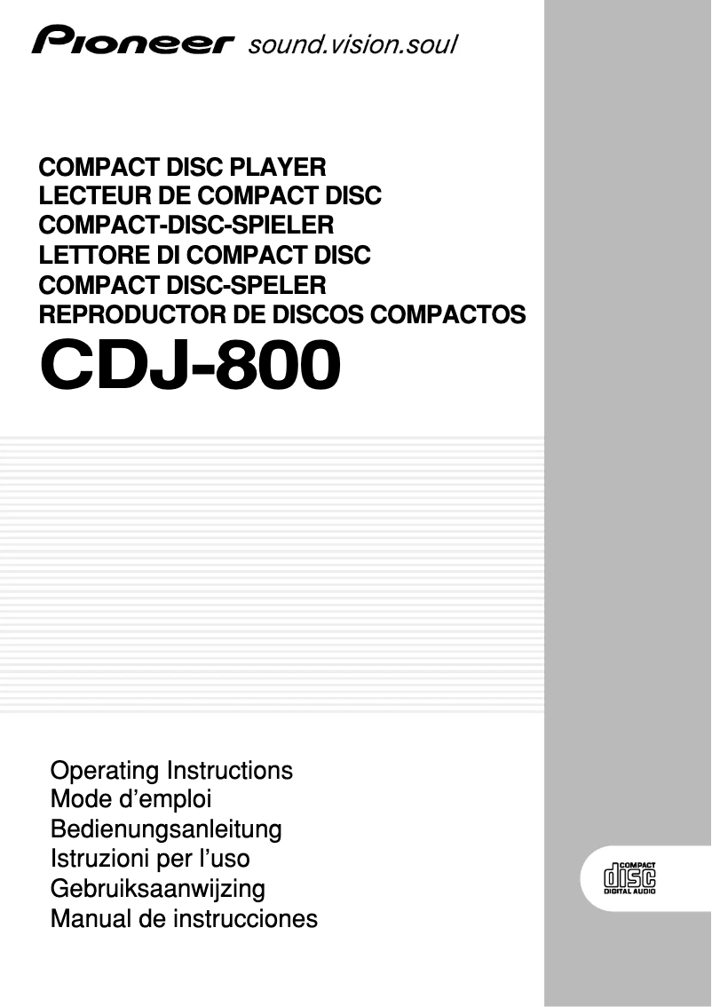 Page n°1 - Manuel utilisateur Pioneer PC-X10