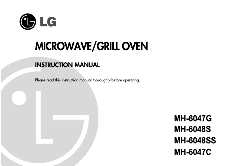 Page n°1 - Manuel utilisateur LG MH-6047G