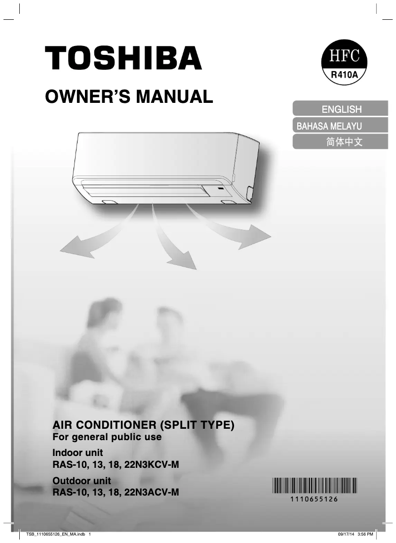 Página 1 del manual Manual de usuario Toshiba RAS-10N3KCV-M
