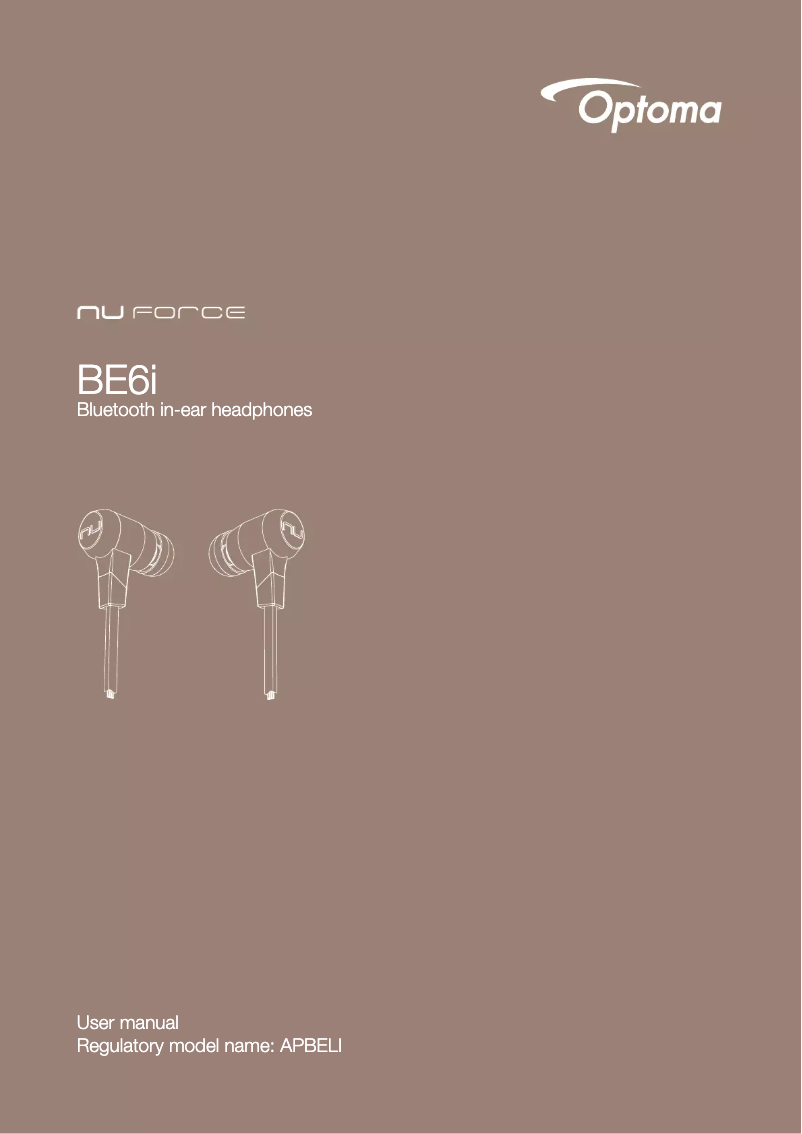 Page 1 de la notice Manuel utilisateur Optoma NuForce BE6i