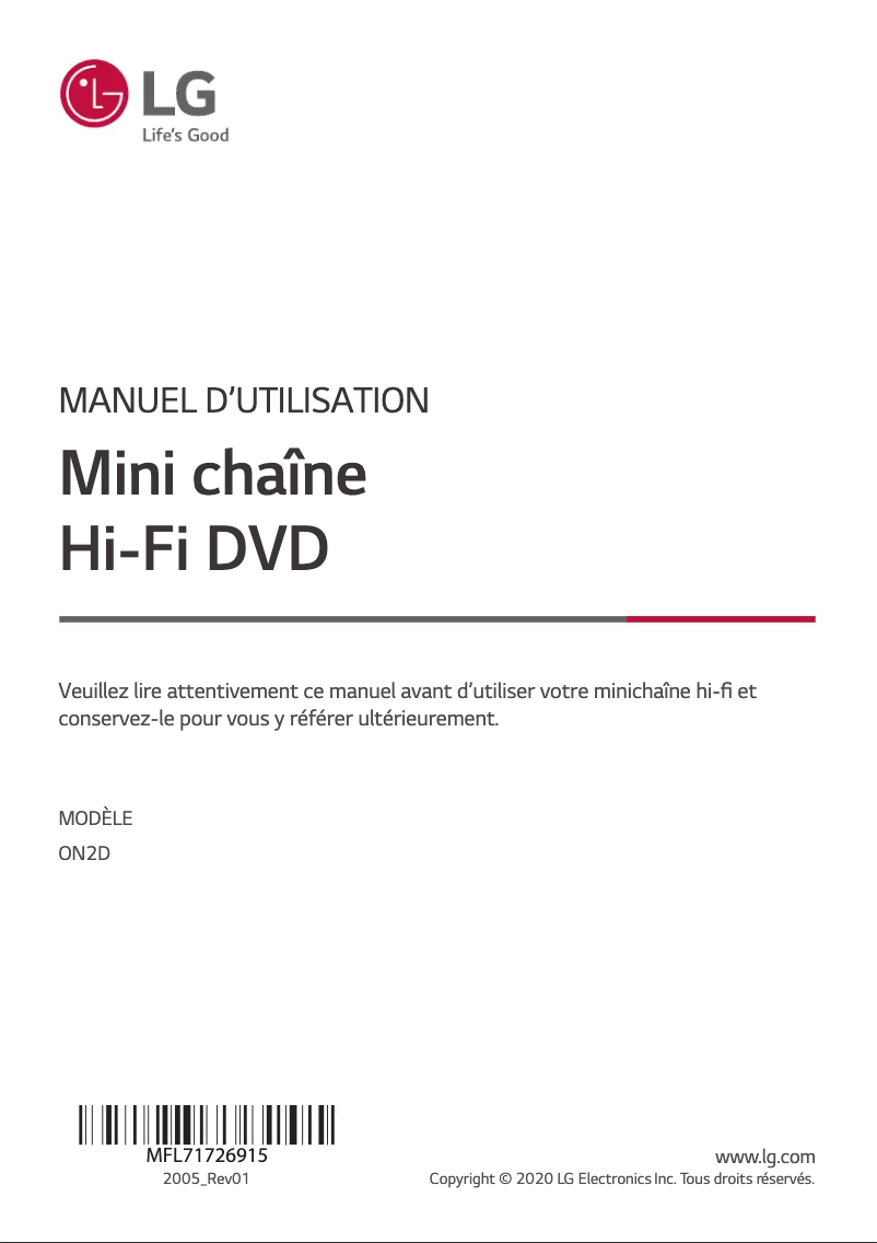 Image de la première page du manuel de l'appareil ON2D